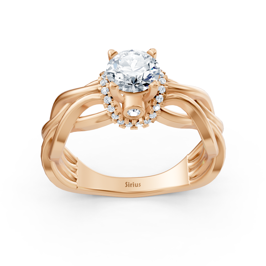Ring mit Diamant & Labordiamanten in 14K Roségold | Rosy – hochwertiger Schmuck von Rosy Lab Diamonds