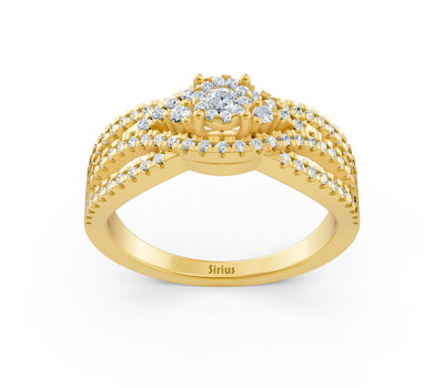 Verlobungsring aus 14K Gelbgold mit Diamanten