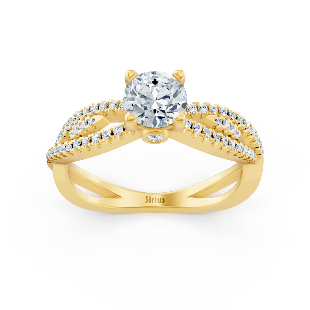 Eleganter Gelbgold-Diamantring mit Rundsteinen - 0,93 ct - hochwertiger Schmuck von Rosy Lab Diamonds