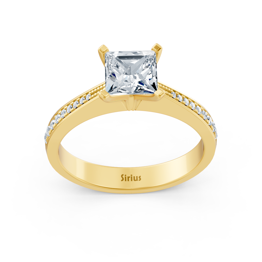 Ring mit Diamant & Labordiamanten in 14K Gelbgold | Rosy – hochwertiger Schmuck von Rosy Lab Diamonds