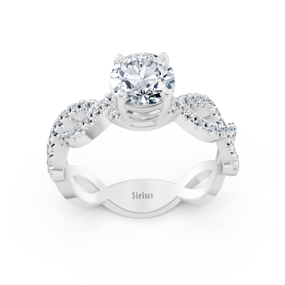 Bague de fiançailles en Or Blanc avec Diamant « Rebe Ranke » – Bijoux haut de gamme de Rosy Lab Diamonds