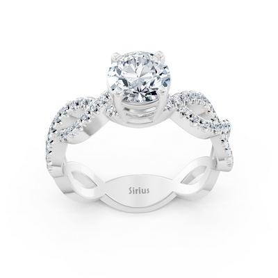 White gold diamond engagement ring "Vine Tendril"