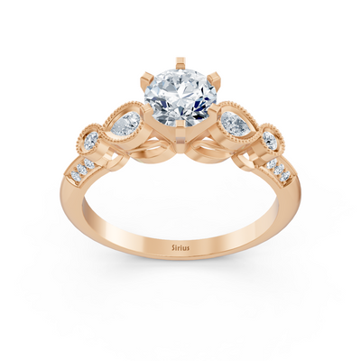 Verlobungsring Bellaria mit 1,01 ct Labordiamanten in 14K Roségold