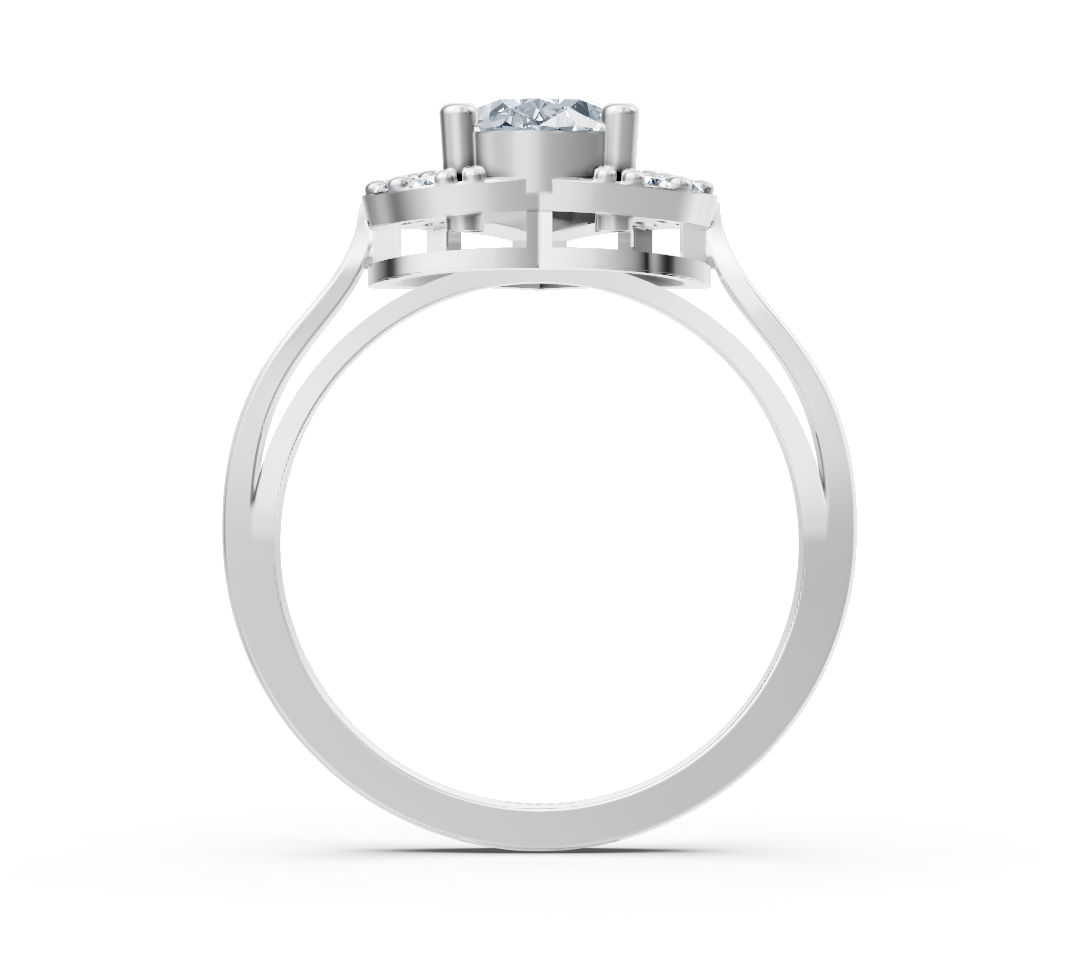 Elegant white gold ring with oval center stone – 1.09 carats