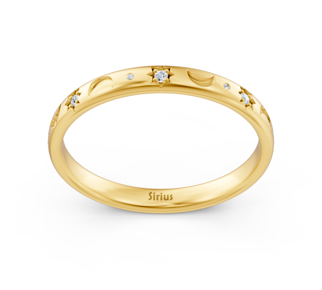 Bague Mondlicht en Or Jaune avec de délicats diamants de laboratoire – des Bijoux haut de gamme de Rosy Lab Diamonds