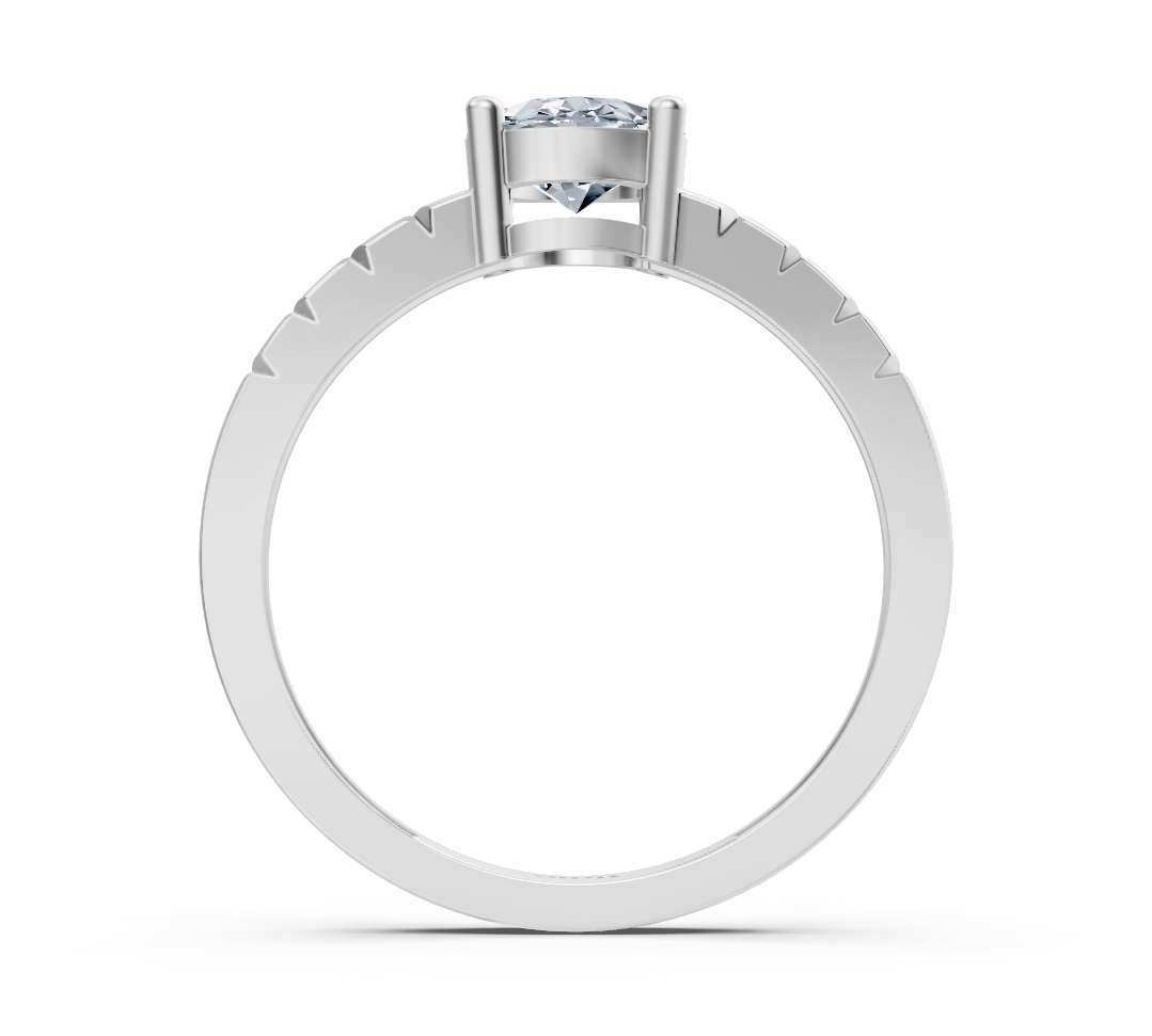 Bague de fiançailles en Or Blanc avec diamants ronds – pierre centrale de 0,47 carat – Bijoux haut de gamme de Rosy Lab Diamonds