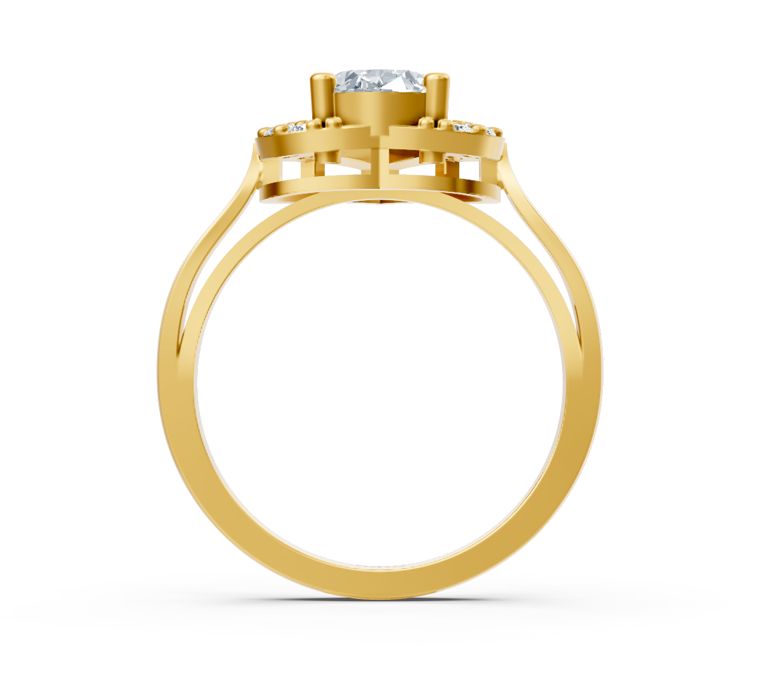Elegant Yellow Gold ring with an oval center stone – 1.09 carats – high-quality Jewelry by Rosy Lab Diamonds