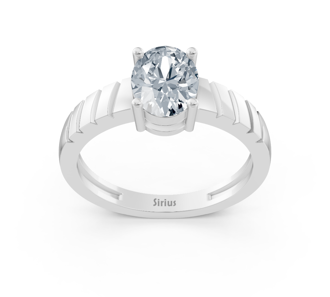 Bague de fiançailles en Or Blanc avec diamants ronds – pierre centrale de 0,47 carat – Bijoux haut de gamme de Rosy Lab Diamonds