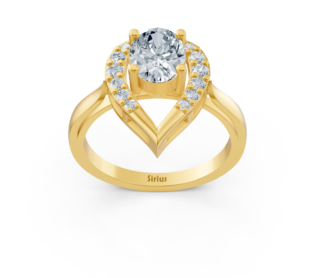 Elegant Yellow Gold ring with an oval center stone – 1.09 carats – high-quality Jewelry by Rosy Lab Diamonds
