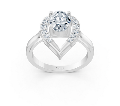 Elegant white gold ring with oval center stone – 1.09 carats