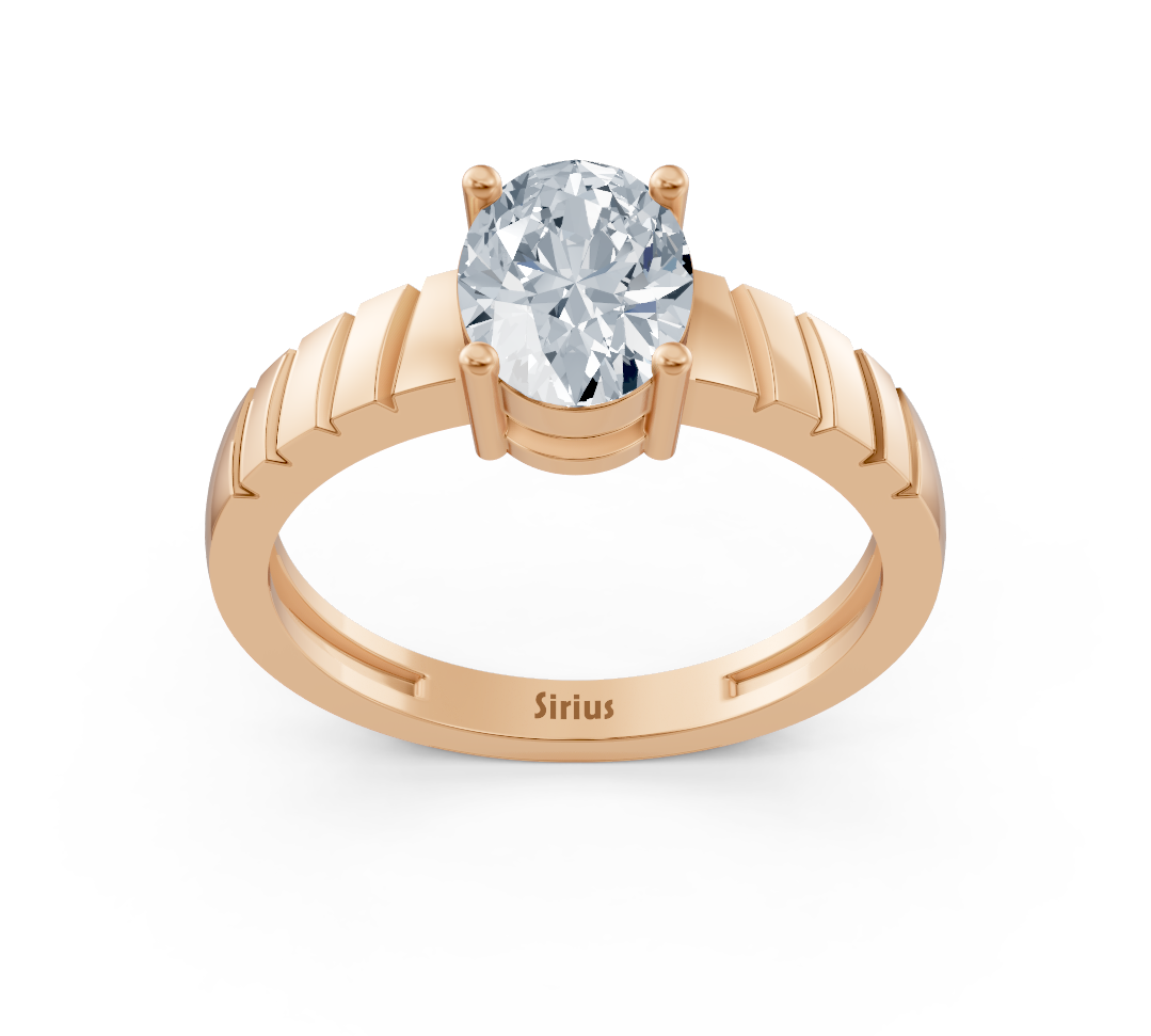 Romantic engagement ring in rose gold with round diamonds – 0.47 carat main stone