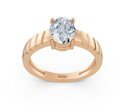 Romantic engagement ring in rose gold with round diamonds – 0.47 carat main stone