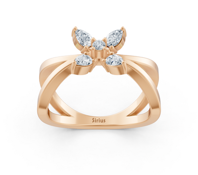 Rose gold ring with floral arrangement of lab diamonds