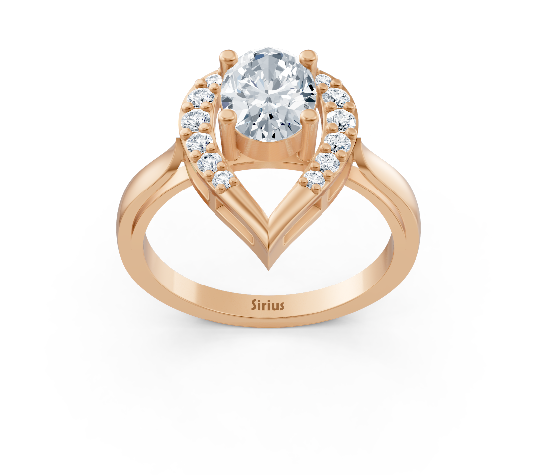Elegant rose gold ring with oval center stone - 1.09 carats - high-quality Jewelry from Rosy Lab Diamonds