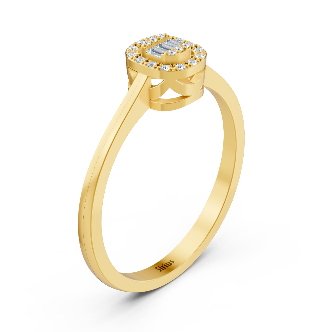 Fine ring with lab diamonds in yellow gold – 77R0258