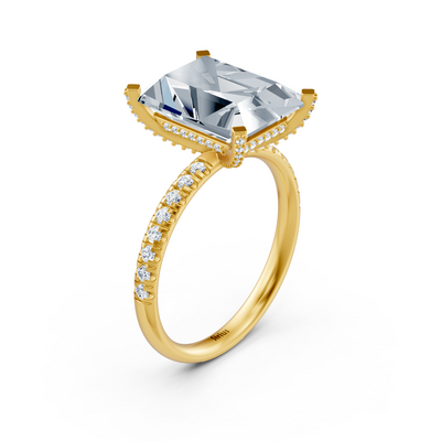 Strahlender Radiance Ring mit Labordiamant in Gelbgold – 77R0261