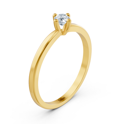 Classic solitaire ring with lab diamond in yellow gold – 77R0257