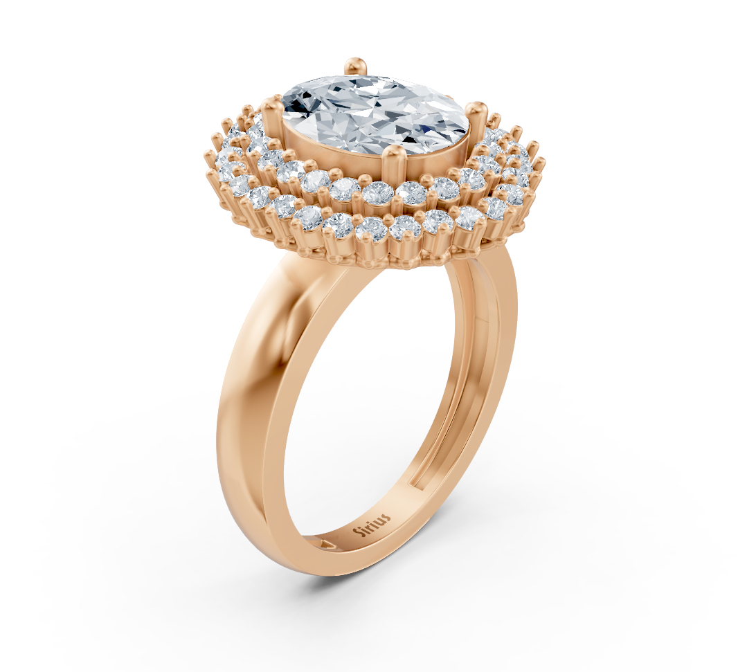 Eleganter Rotgold-Ring mit ovalem Mittelstein - 1,61 Karat - hochwertiger Schmuck von Rosy Lab Diamonds