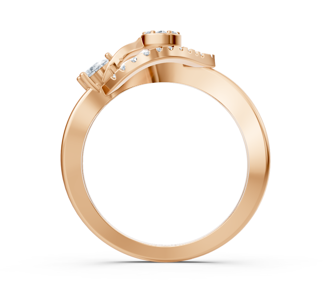 Ring mit Diamant & Labordiamanten in 14K Roségold | Rosy – hochwertiger Schmuck von Rosy Lab Diamonds