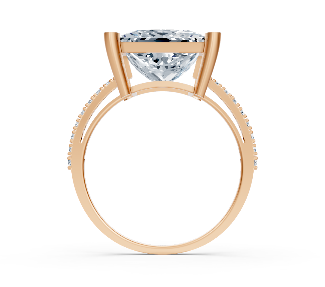 Rose Altın Prenses Kesim Sirius Nişan Yüzüğü - Rosy Lab Diamonds’tan yüksek kaliteli Mücevher