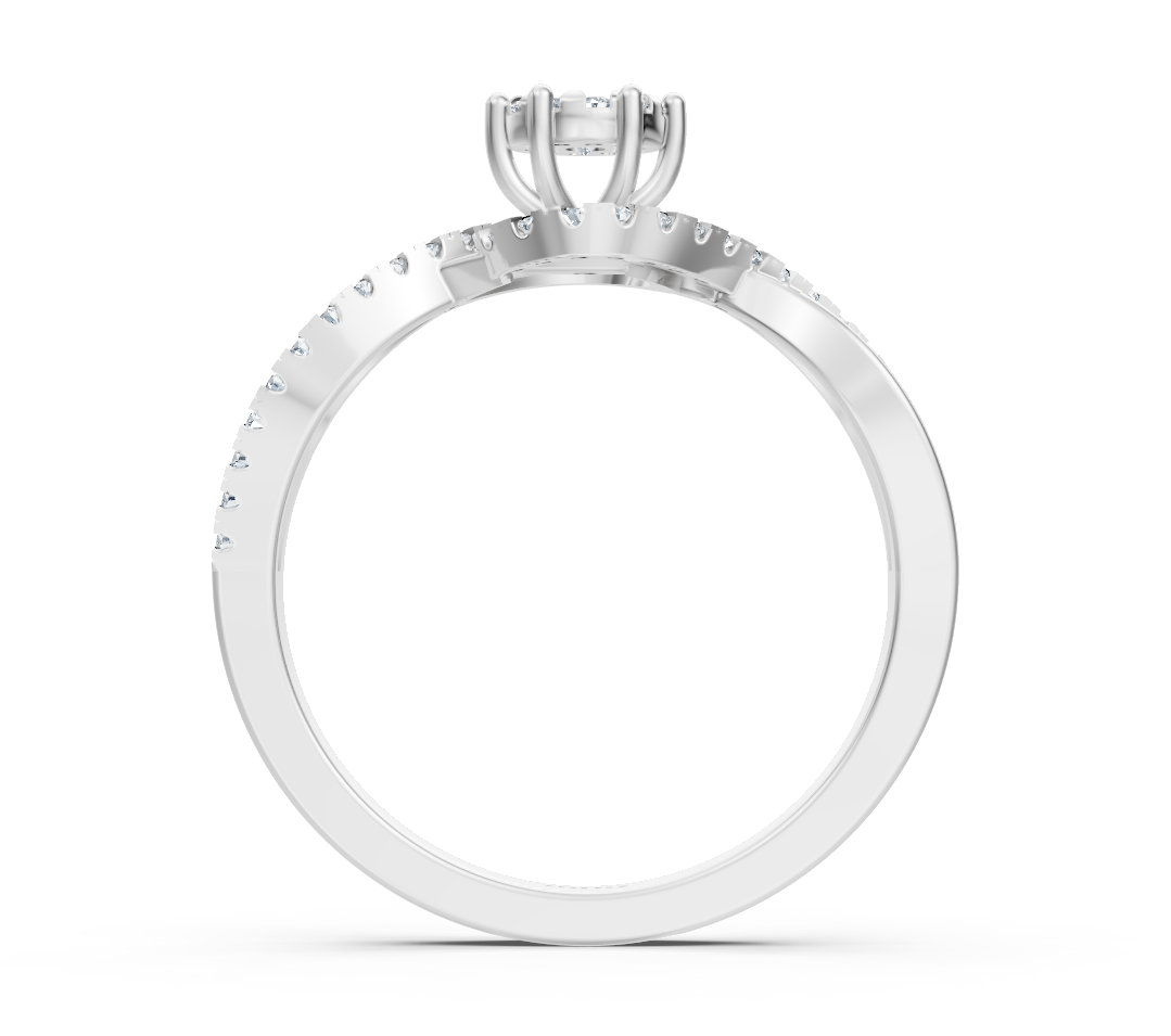 Bague de fiançailles en Or Blanc 14 carats avec diamants - Bijoux haut de gamme de Rosy Lab Diamonds