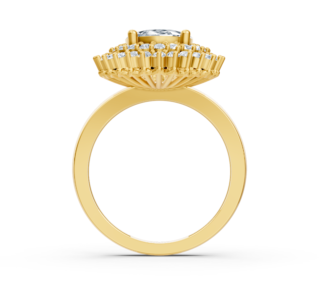 خاتم أنيق من الذهب الأصفر بحجر مركزي بيضاوي - 1,61 قيراط - مجوهرات فاخرة من Rosy Lab Diamonds