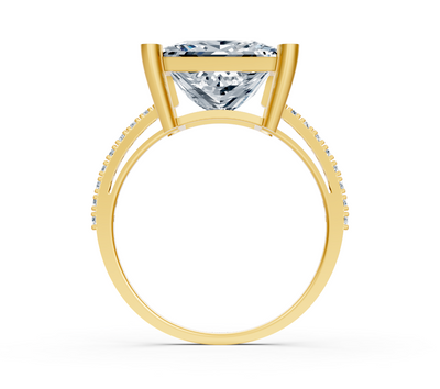 Verlobungsring Sirius mit Prinzess-Schliff in Gelbgold