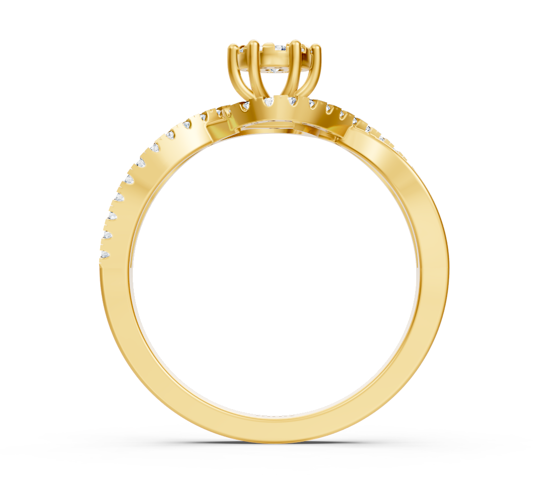Bague de fiançailles en Or Jaune 14 carats avec diamants – Bijoux haut de gamme de Rosy Lab Diamonds