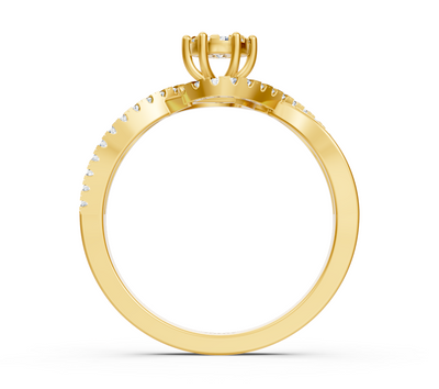 Verlobungsring aus 14K Gelbgold mit Diamanten