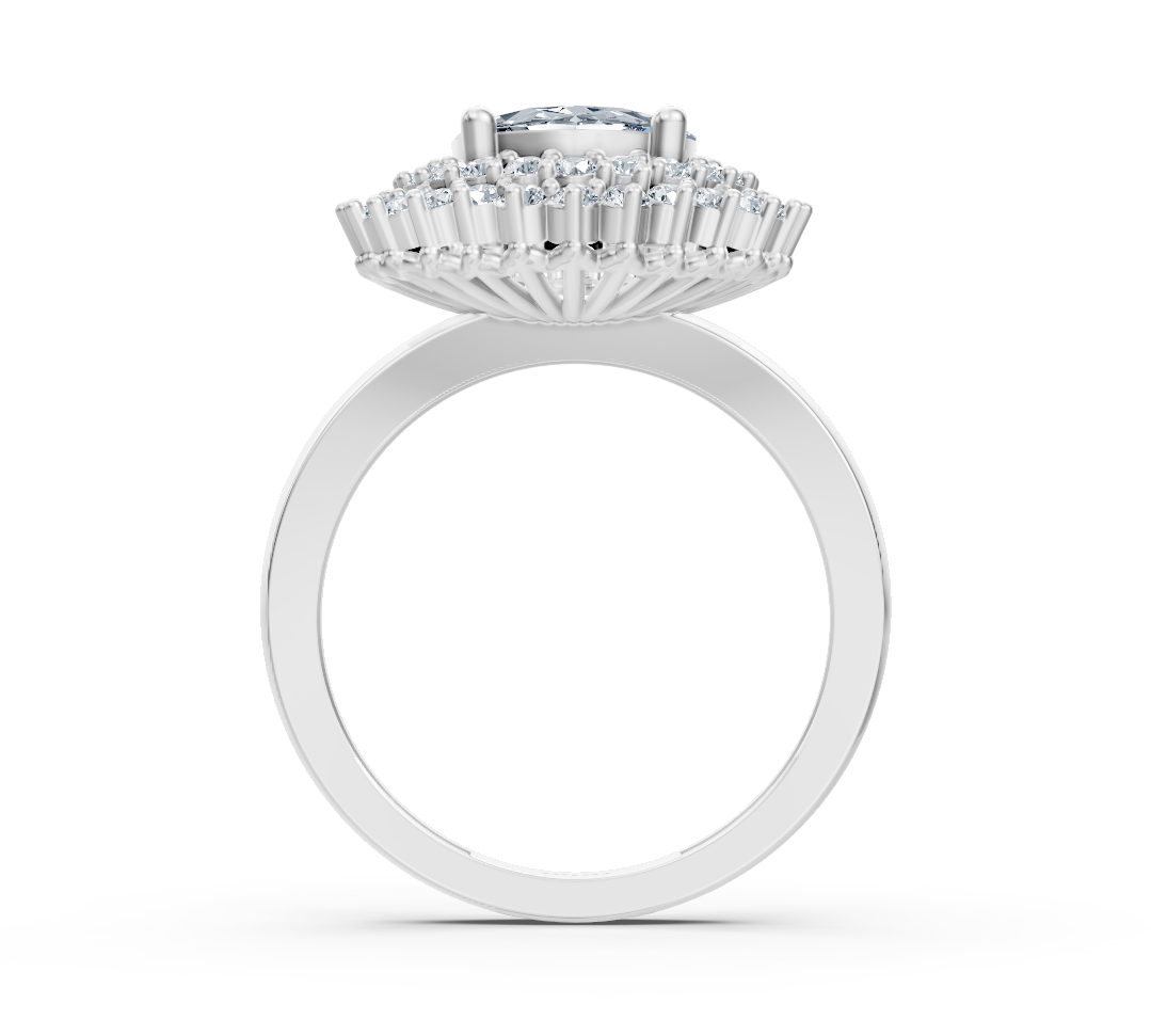 Elegant white gold ring with oval center stone – 1.61 carats