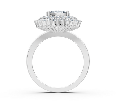 Elegant white gold ring with oval center stone – 1.61 carats