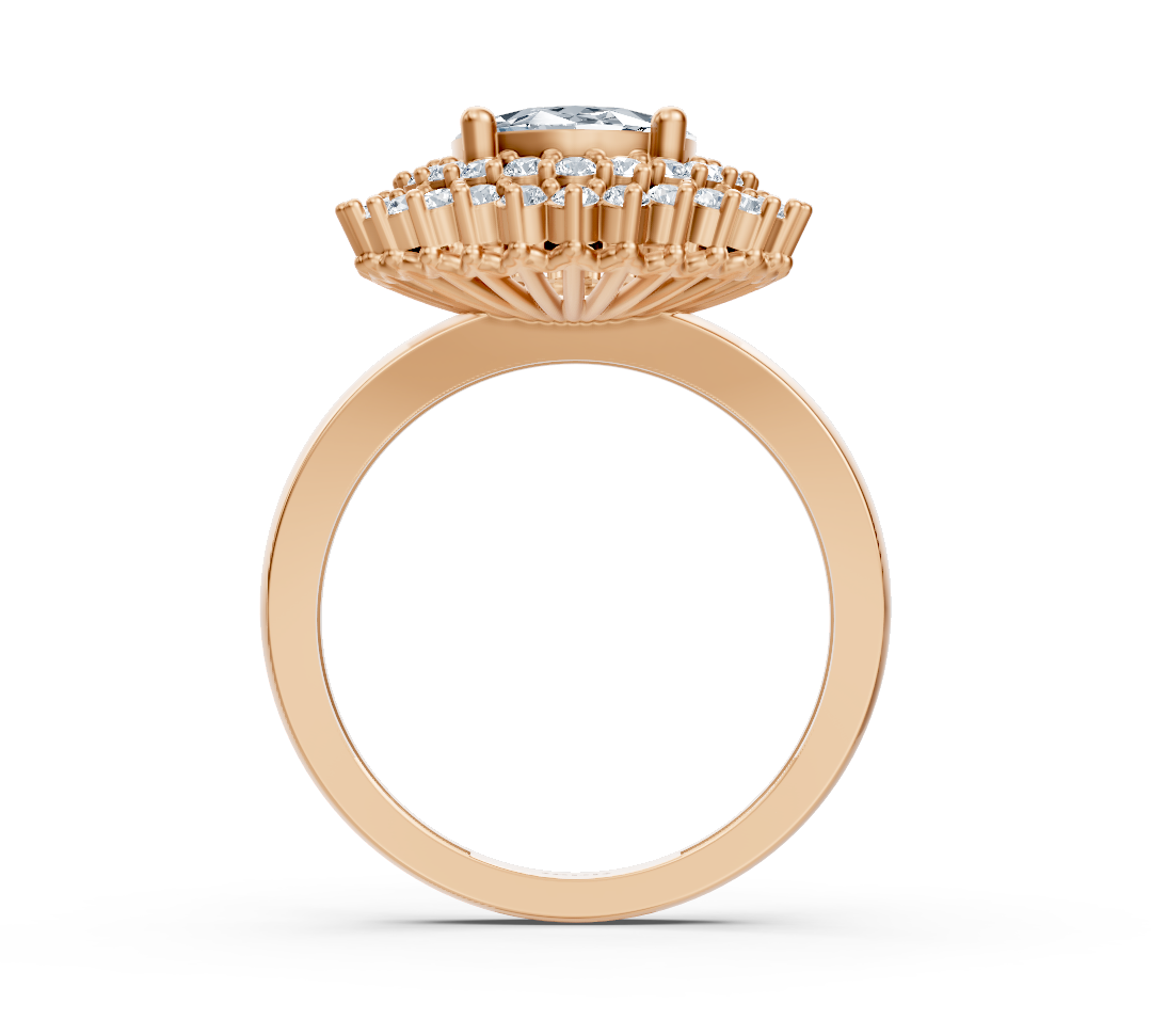 Eleganter Rotgold-Ring mit ovalem Mittelstein - 1,61 Karat - hochwertiger Schmuck von Rosy Lab Diamonds