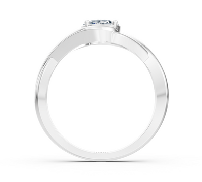 Lichtschwung solitaire ring made of white gold with round lab diamond