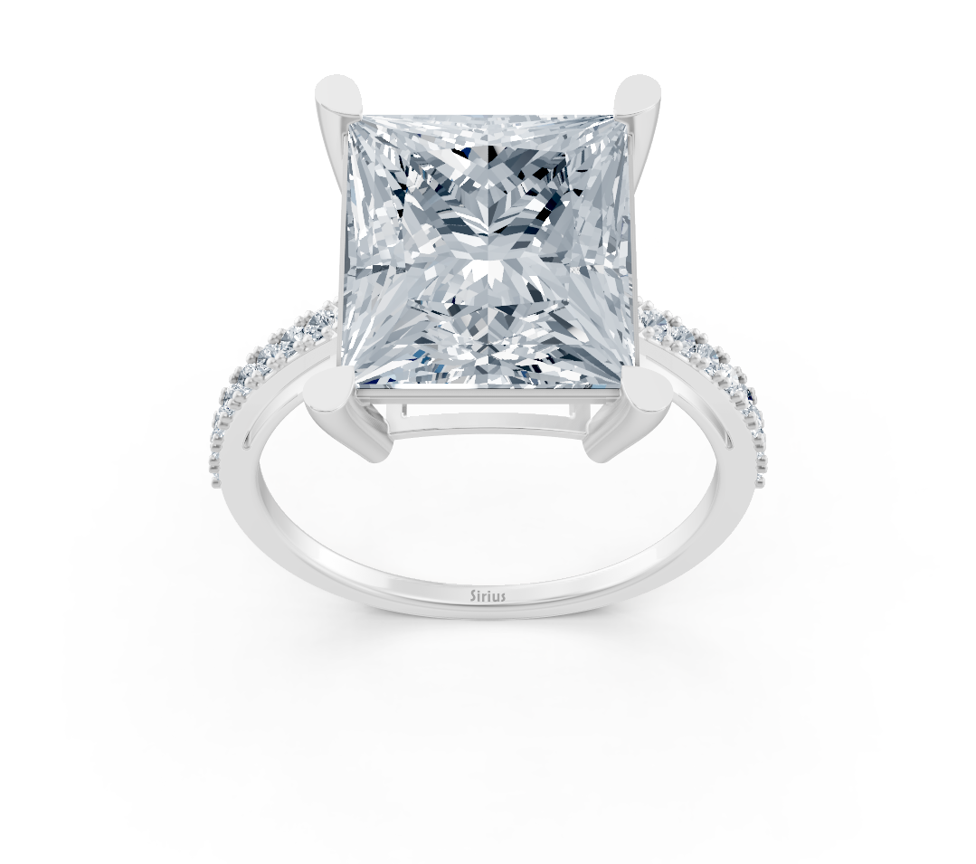 Verlobungsring Sirius mit Prinzess-Schliff in Weißgold - hochwertiger Schmuck von Rosy Lab Diamonds
