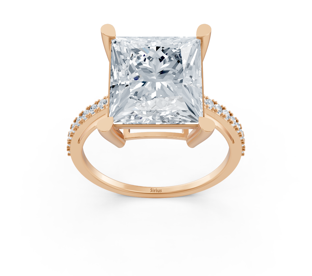Rose Altın Prenses Kesim Sirius Nişan Yüzüğü - Rosy Lab Diamonds’tan yüksek kaliteli Mücevher