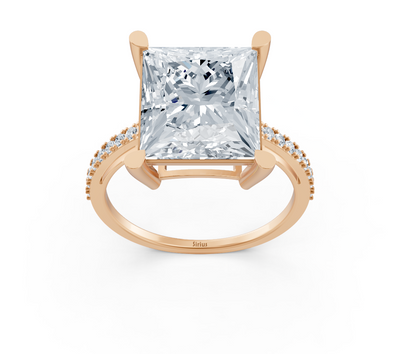 Verlobungsring Sirius mit Prinzess-Schliff in Roségold