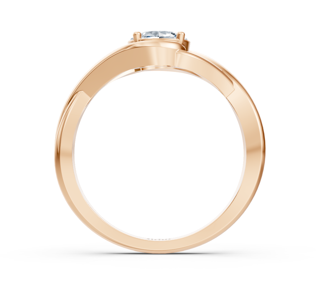 Bague solitaire Rosentwist en Or Rose avec diamant de laboratoire rond – Bijoux haut de gamme de Rosy Lab Diamonds