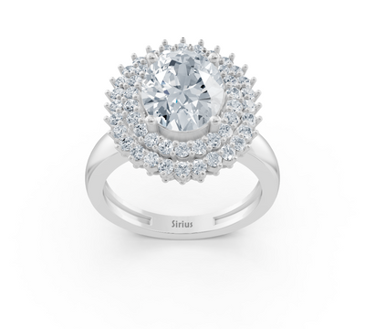 Elegant white gold ring with oval center stone – 1.61 carats