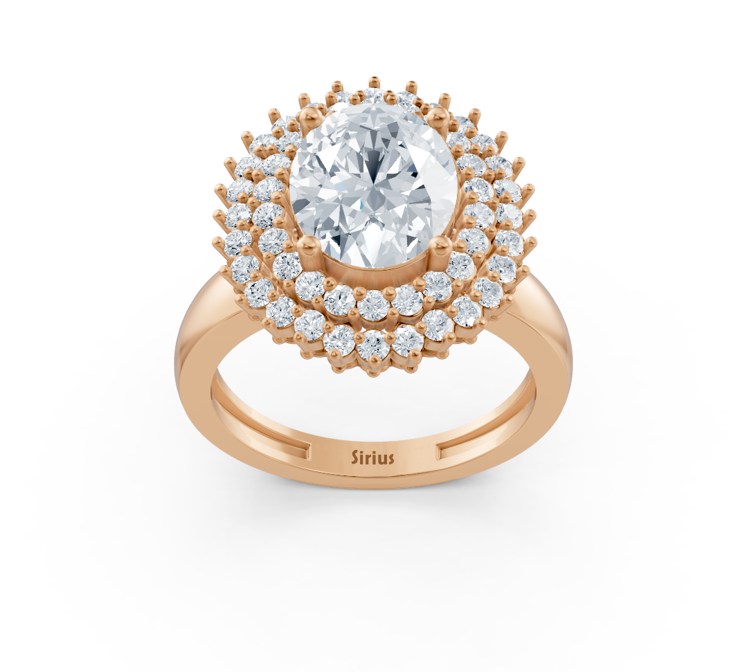 Eleganter Rotgold-Ring mit ovalem Mittelstein - 1,61 Karat - hochwertiger Schmuck von Rosy Lab Diamonds