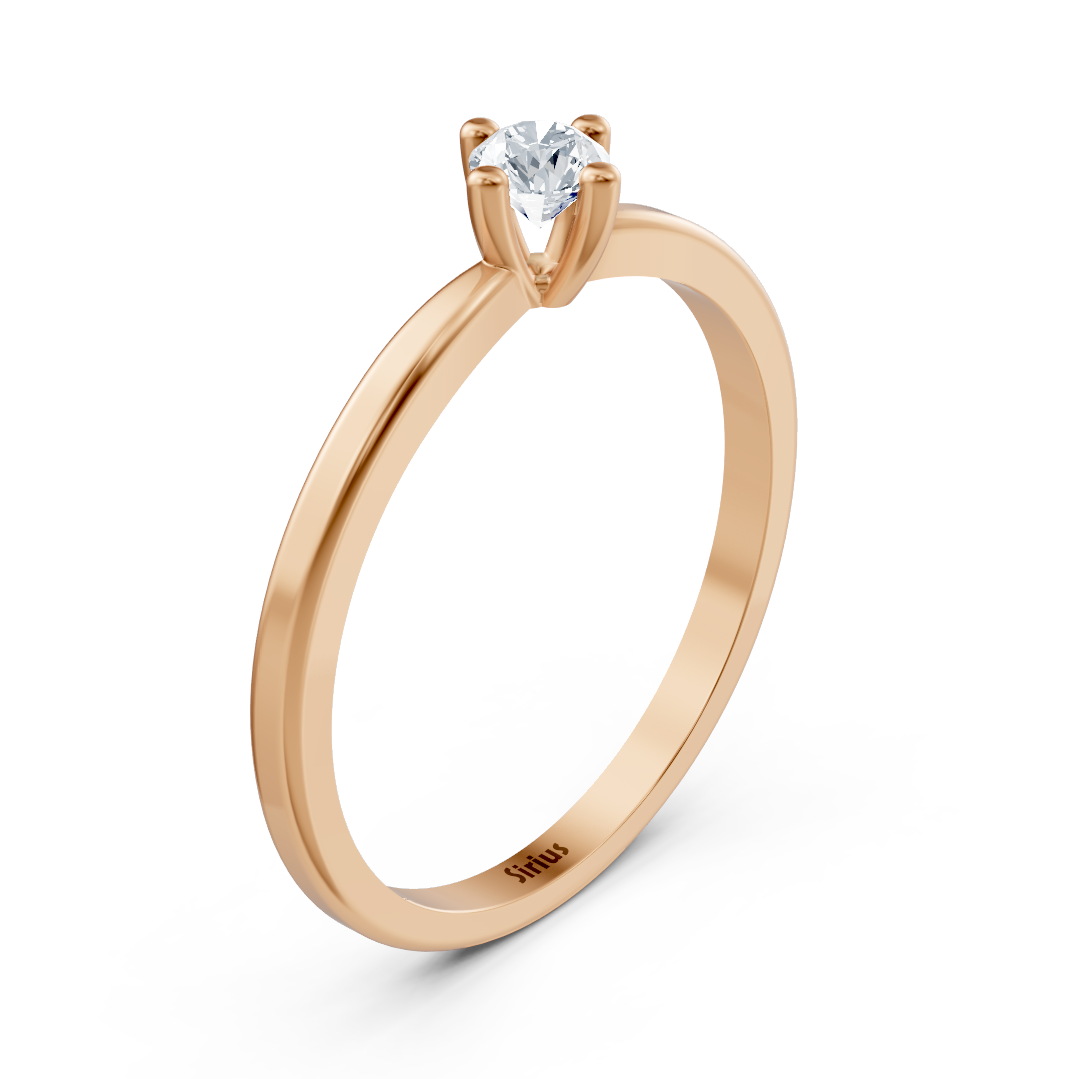 Rose Altın Laboratuvar Pırlantalı Klasik Solitaire Yüzük - 77R0257 - Rosy Lab Diamonds’tan yüksek kaliteli Mücevher