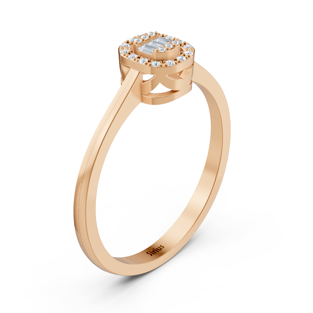 Bague fine avec diamants de laboratoire en Or Rose - 77R0258 - Bijoux haut de gamme de Rosy Lab Diamonds