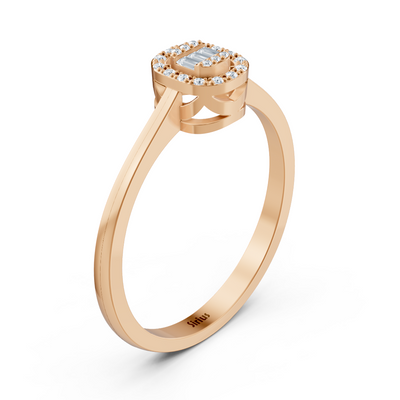 Fine ring with lab diamonds in rose gold – 77R0258