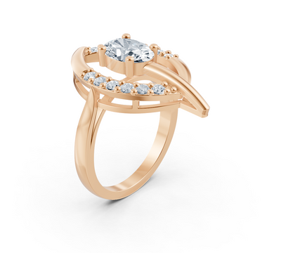 Artistic rose gold ring with oval center stone – 1.09 carats