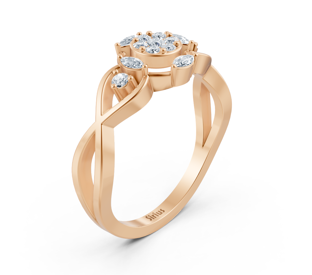 Rose gold flower ring with lab-grown diamonds – high-quality Jewelry from Rosy Lab Diamonds