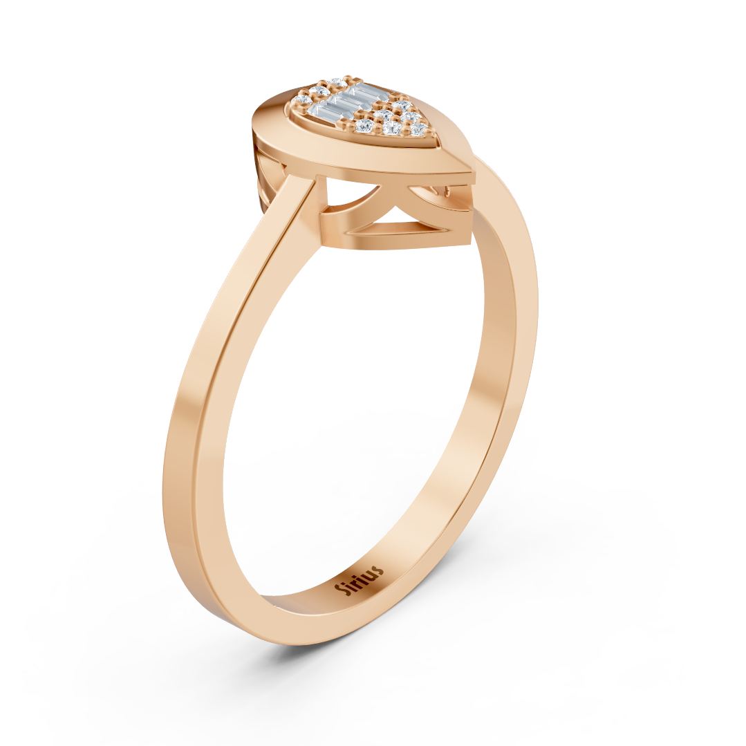 Bague délicate ornée de diamants de laboratoire en Or Rose - 77R0259 - Bijoux haut de gamme de Rosy Lab Diamonds