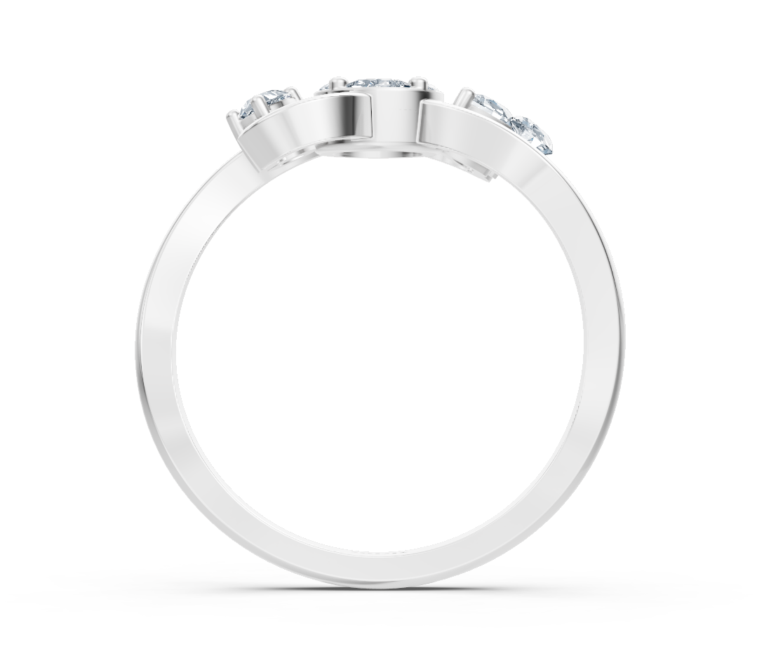 Weißgoldener Ring mit Marquise-, Princess- und Pear-Labordiamanten