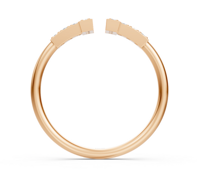 Zickzack-Ring mit Labor-Diamanten aus Roségold