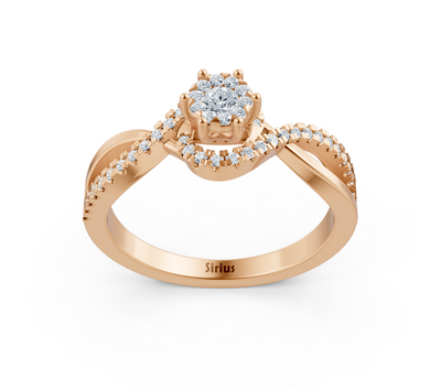Verlobungsring aus 14K Roségold mit Diamanten