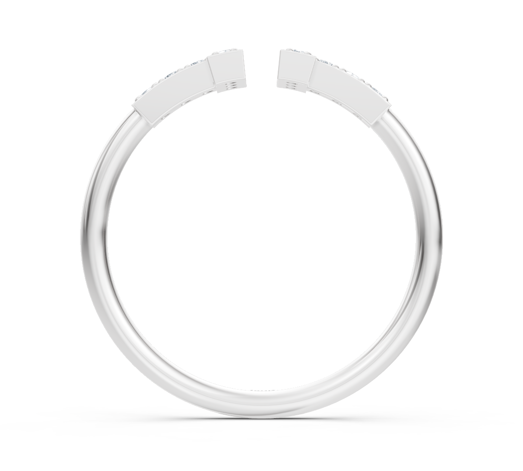 Zickzack-Ring mit Labor-Diamanten aus Weißgold