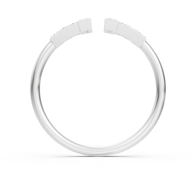 Zickzack-Ring mit Labor-Diamanten aus Weißgold